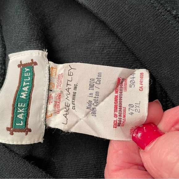 Vintage Lake Matley Hunter Green Animal Embroidered Sweatshirt Size 2XL - Picture 10 of 11